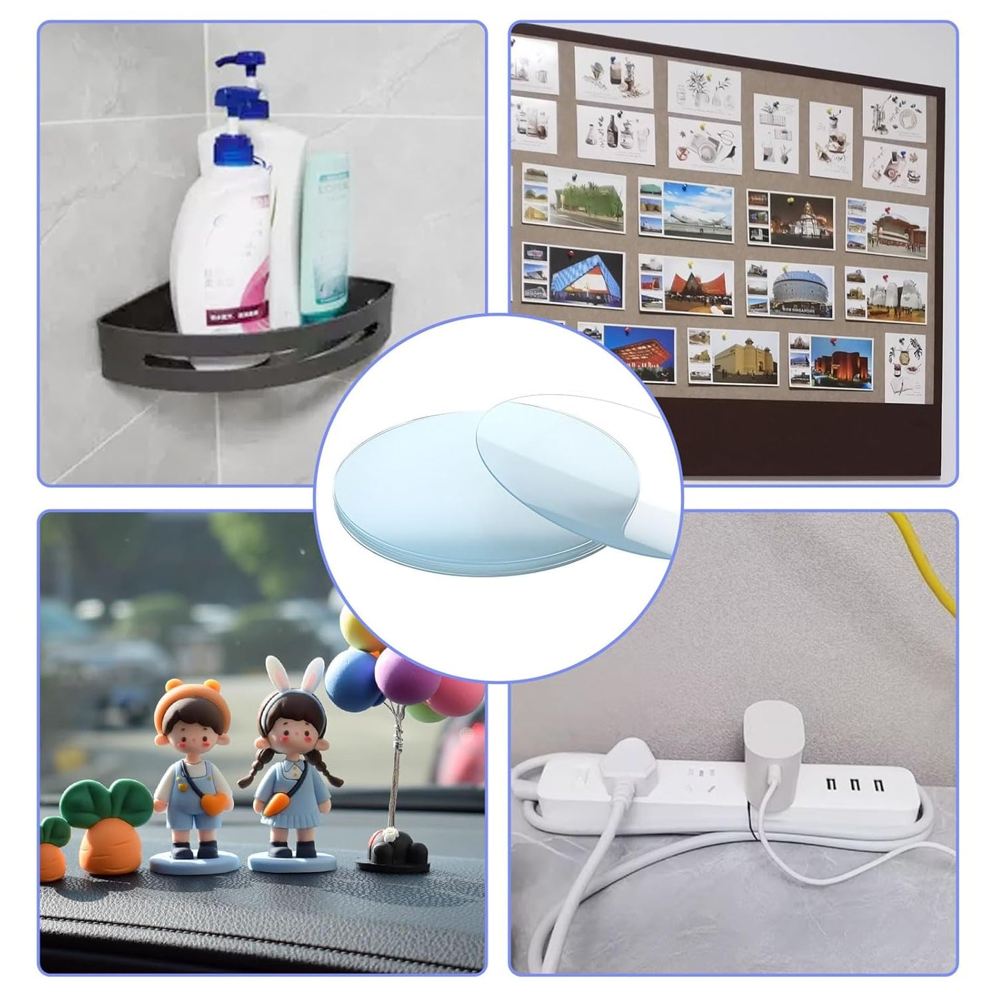 20PCS Heavy Duty Double Sided Adhesive Mounting Circle Tape- Waterproof,Strong Adhesion,Clear, High Strength,No Residue Removability for Hanging,Wall Mounting, Home Decor,Adhesive for Shower