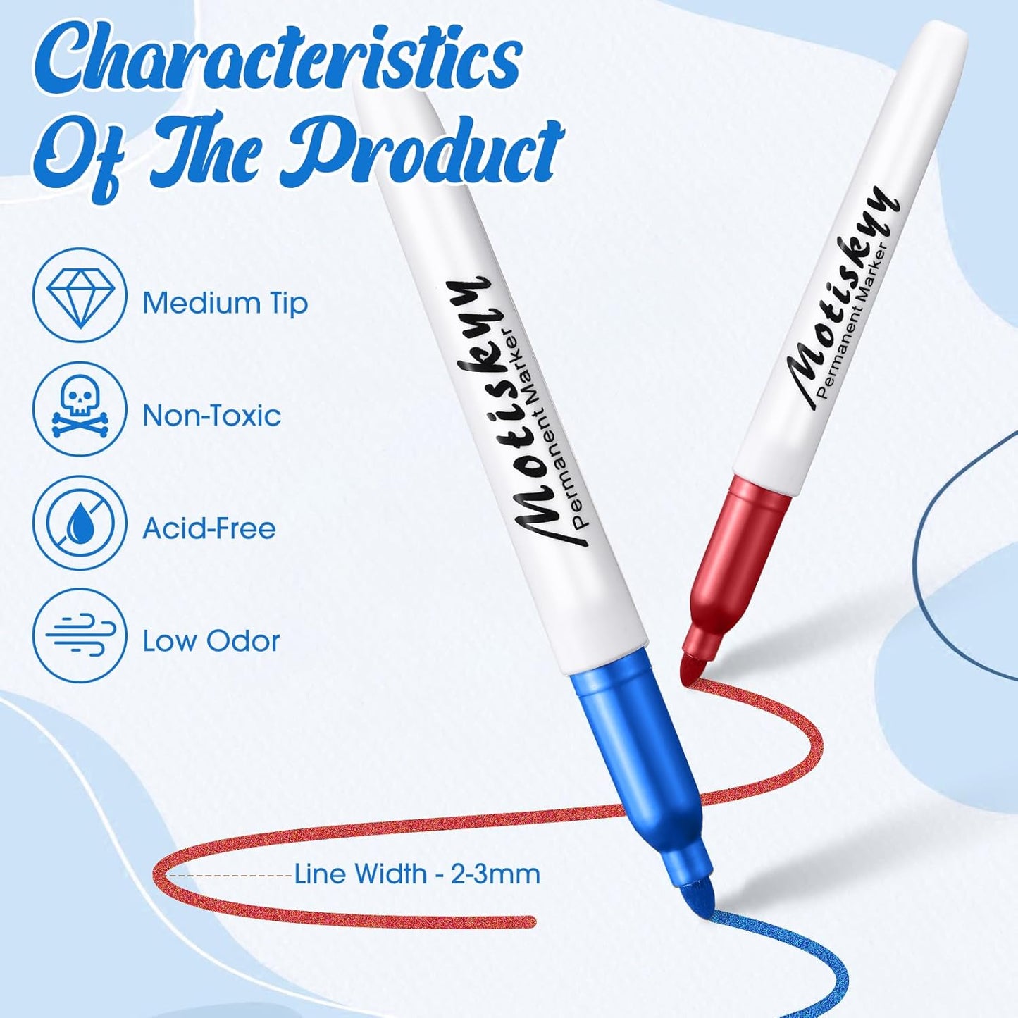 48 Pcs Metallic Permanent Markers Bulk Metallic Marker Pens Medium Tip Quick Dry Paint Pen for Classroom DIY Crafts Artist Illustration Gift Card Making(Colorful)