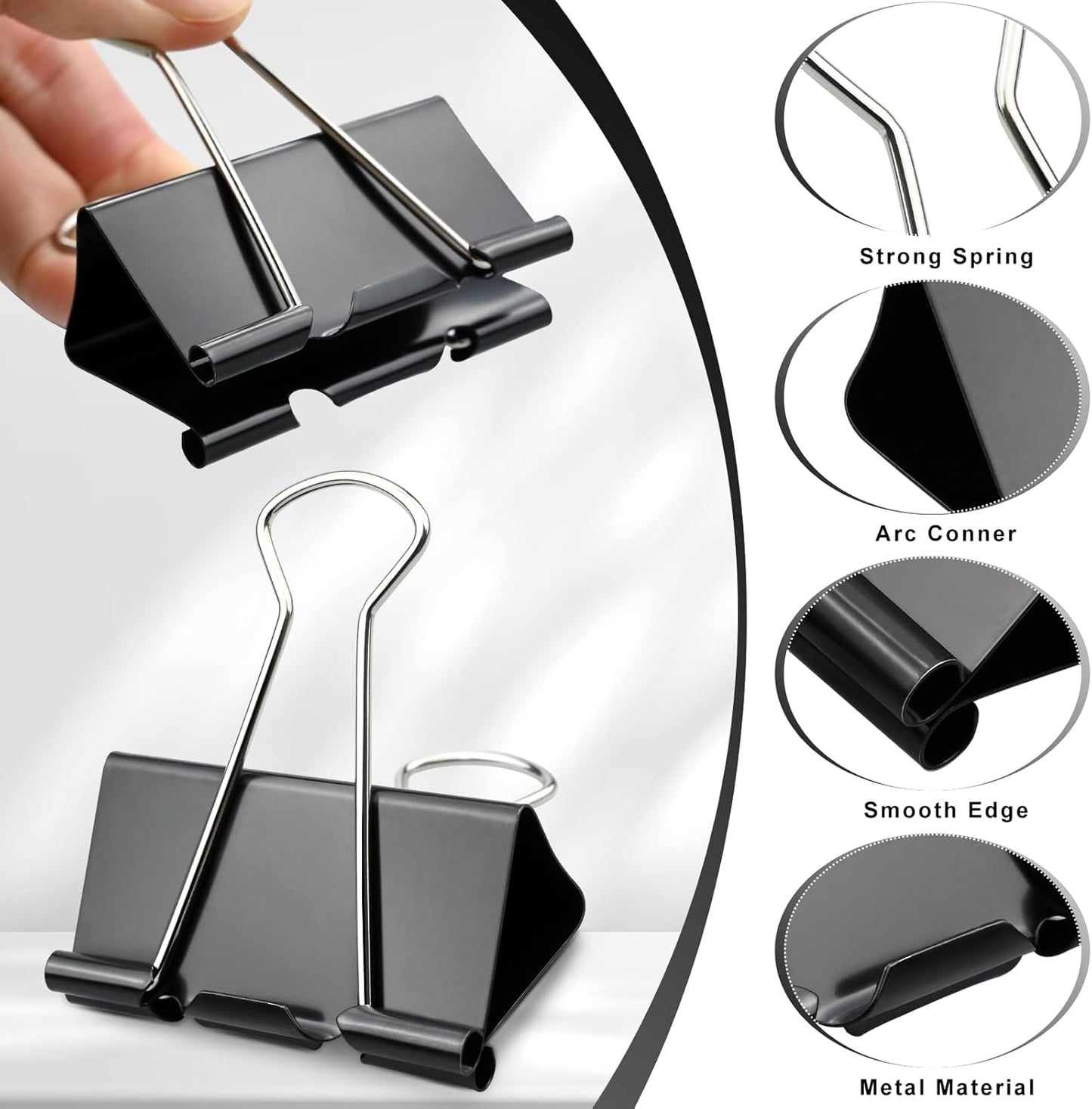 30 Pack Large Binder Clips 1.6 Inch Binder Paper Clip Big Paper Clamps for Office, School, Home
