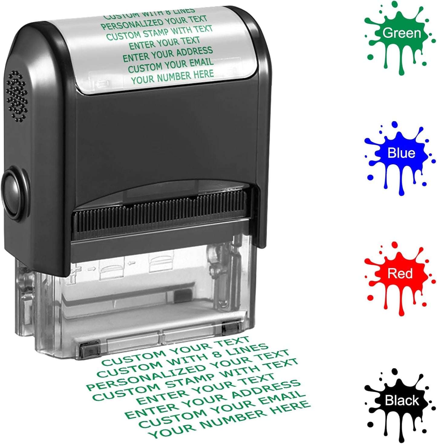 75x38mm Personalized Stamp Custom Self-Inking Business Address Rubber Stamps Customized with Name Date Signature Return Address Up to 8 Lines
