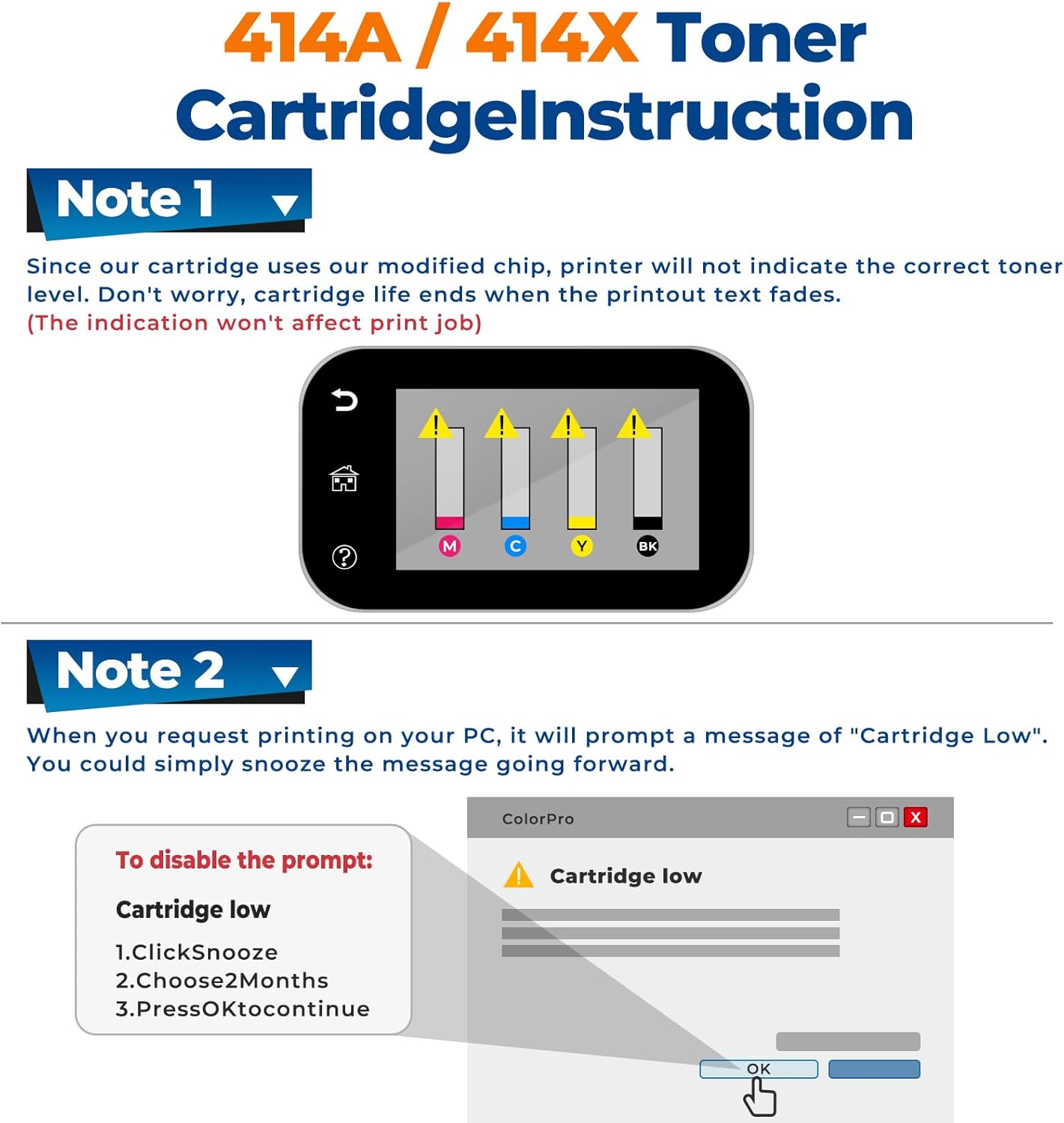 414A Toner Cartridges 4 Pack Color Laser Jet Pro MFP M479fdw M454dw Replacement for HP 414A Toner 414X for HP414X HP414A Works for Color Pro MFP M454dw M454dn M479fdw M479fdn Enterprise M480f M455dn