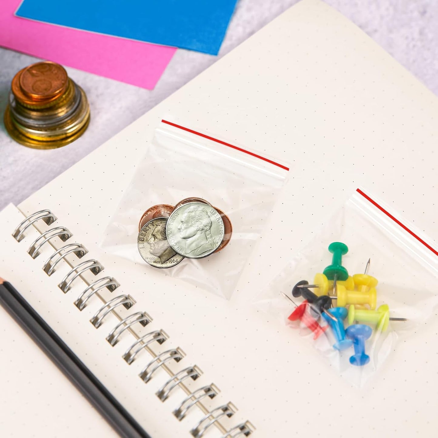 600Pcs 2x2 Inch Mini Plastic Bags, Resealable Small Zip Baggies for Small Business, Storage, Gifts, Candy, Screws, Jewelry, Daily Pills