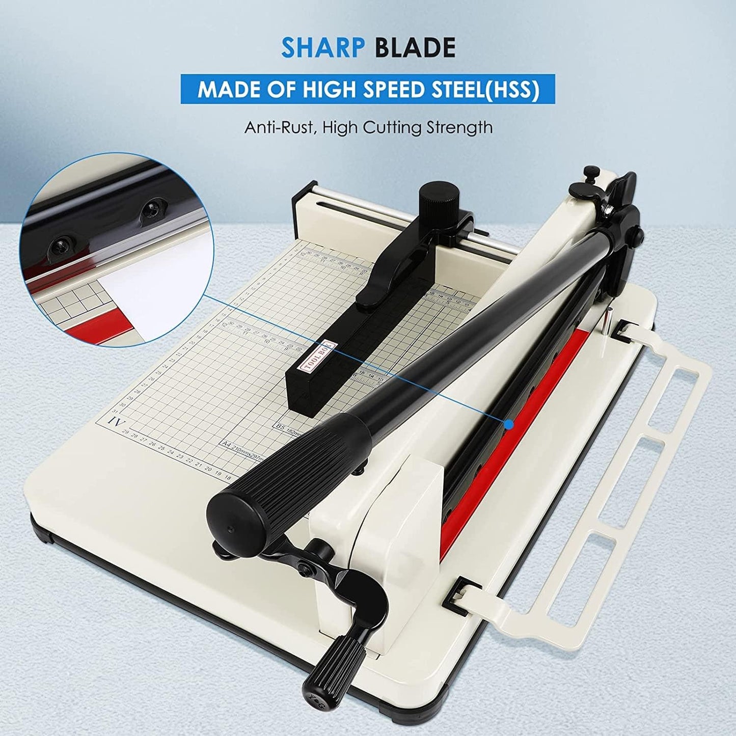 FAHKNS 12" Heavy Duty Guillotine Trimmer Paper Cutter,Cortadora de Papel 400 Sheets Paper Trimmer with Double Safety Protection Durable HSS Blade for Cutting Paper