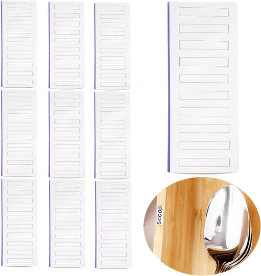 100Pcs Self-Adhesive Drawer Divider Labels – Clear Address Stickers for Organized Storage – Bamboo Silverware Drawer Divider Labels