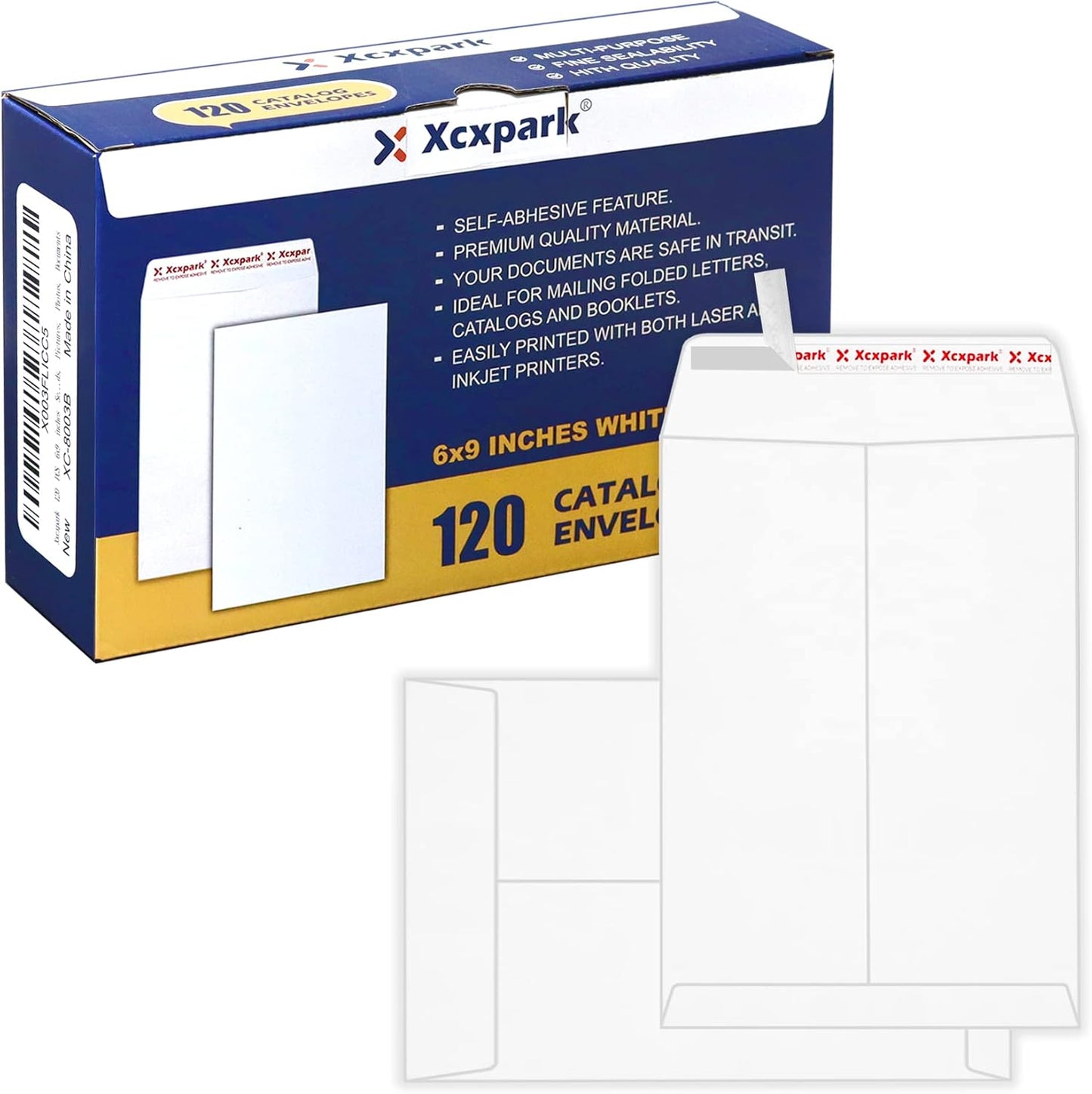 120 PCS 6x9 inches Security Catalog Envelopes Printable Self Seal Envelopes, Anti Tear White Envelopes for Invitation Cards, Pictures, Photos, Documents