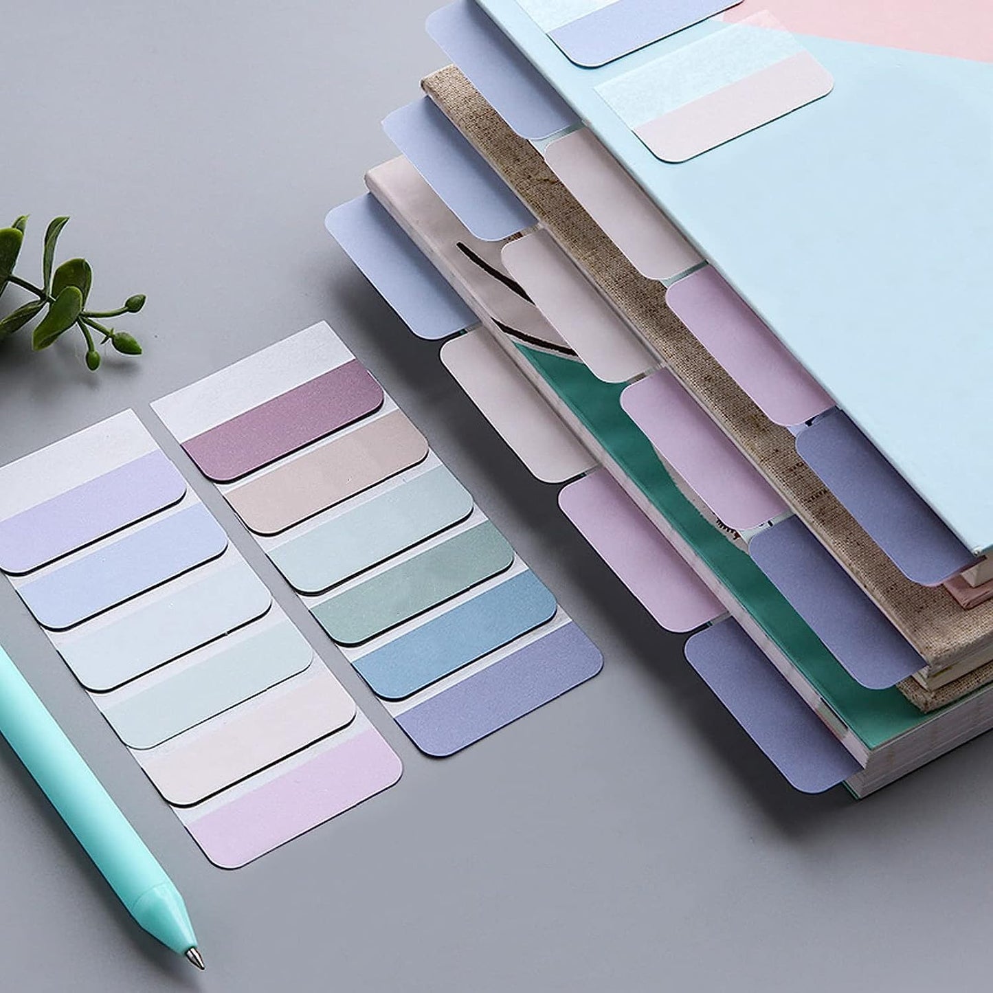 AccEncyc 480 Pcs Colored Index Tab 1"x1.1" Large Book Sticky Tabs Repositionable Page Tabs Flags Page Markers Labels for Notebooks, Filing, Classification,12 Colors