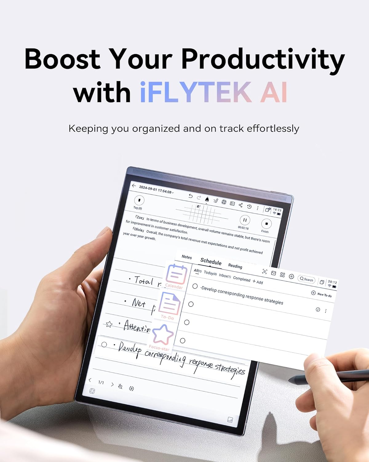 AINOTE Air 2 Bundle with Black Folio – 8.2'' Digital Writing Tablet with Pen, Smart Voice-to-Text Notes, Multilingual Transcription, ChatGPT Integration