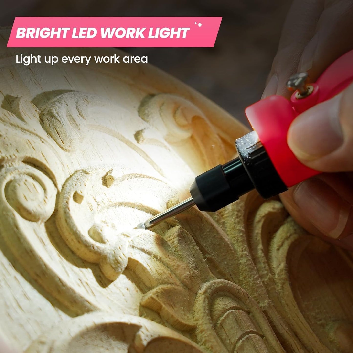 HARDELL Mini Cordless Rotary Tool, 5-Speed 3.7V Rechargeable Rotary Tool Kit with 61 Accessories, USB Charging Multi-Purpose DIY Tool for Sanding, Polishing, Drilling, Engraving, Woodworking