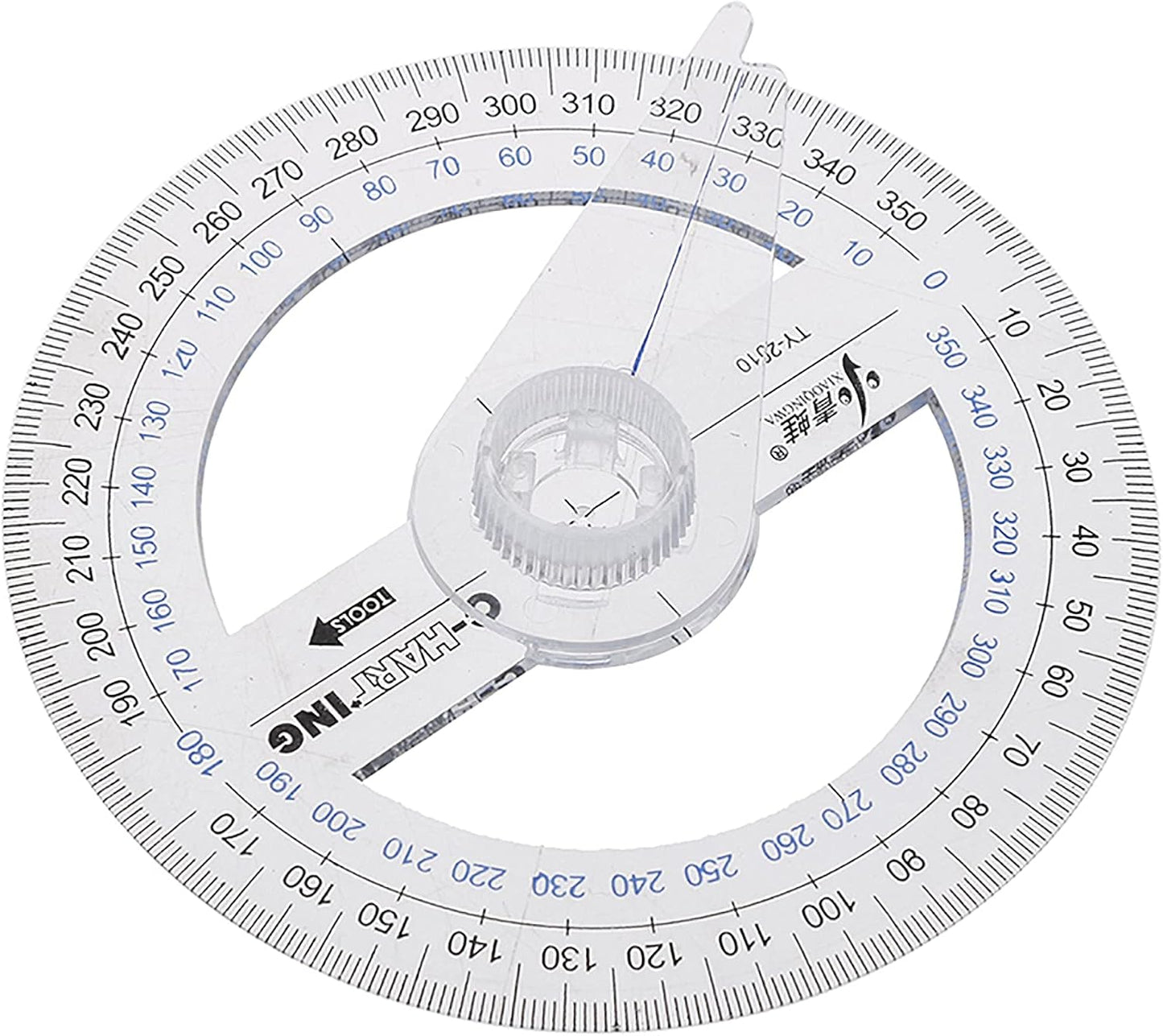 360° Protractor Pack of 2 Protactors Plastic Protractor Math Protractors Clear Protractor Ruler Drafting Tools Circle Protractor for Geometry