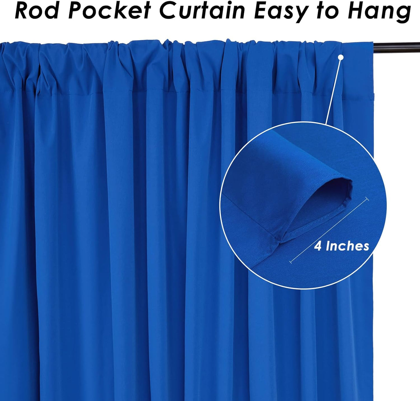 Backdrop Curtains Royal Blue 10ft x 10ft Polyester Photography Backdrop Drapes for Baby Shower Party Birthday Backdrop Decorations