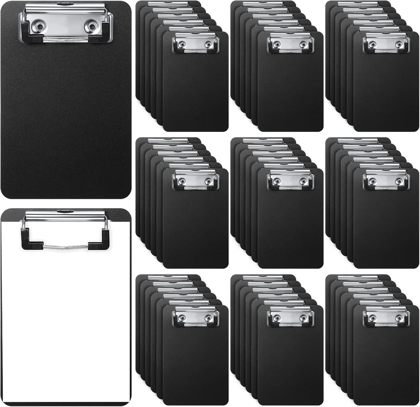60 Pack Bulk Mini Clipboards 4 x 6 Inch Memo Small Clipboards Plastic Check Presenters for Restaurants Pocket Small Notepads Receipts Tickets for Office Cafe Shopping List(Black)