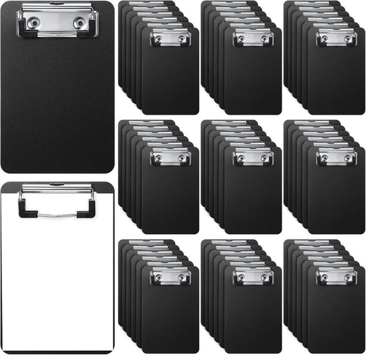 60 Pack Bulk Mini Clipboards 4 x 6 Inch Memo Small Clipboards Plastic Check Presenters for Restaurants Pocket Small Notepads Receipts Tickets for Office Cafe Shopping List(Black)