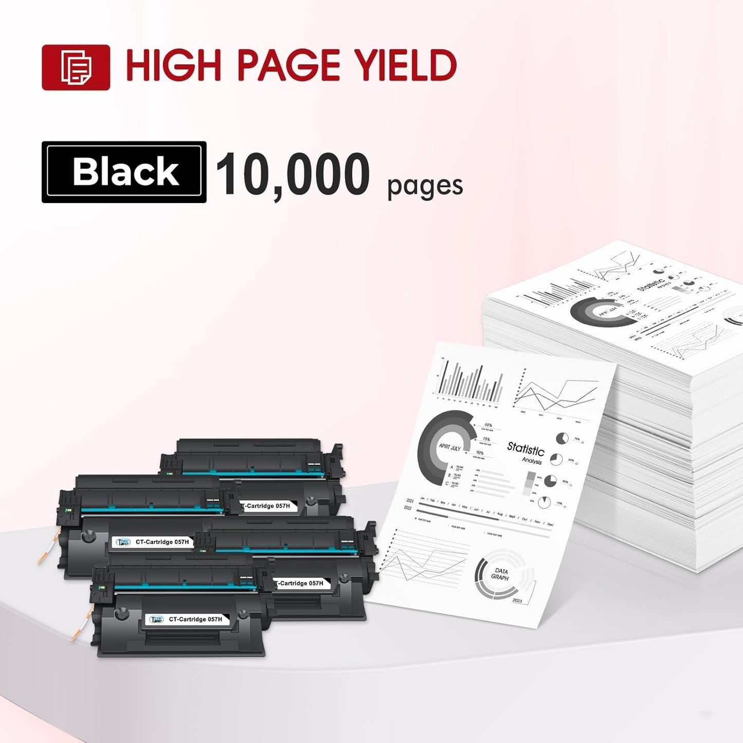 057H 057 Toner Cartridge 4 Pack Compatible Replacement for Canon 057 057H Black High Yield Toner Cartridge for ImageCLASS MF445dw MF455dw LBP226dw MF448dw LBP227dw LBP228dw MF449dw MF445 Printer Ink