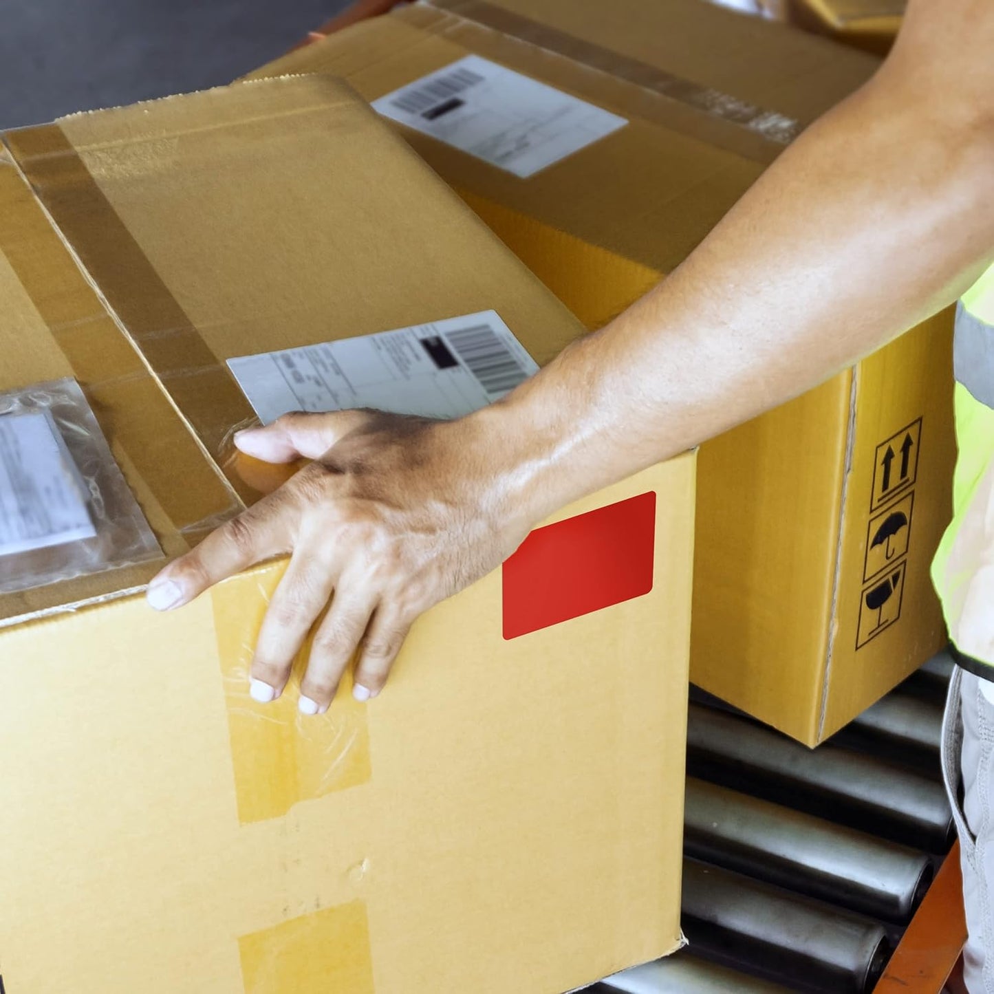 Kenco Color Coding 3 X 5 Rectangle Labels, Inventory Control Stickers 500 Labels Per Roll, Made in The USA (Red)