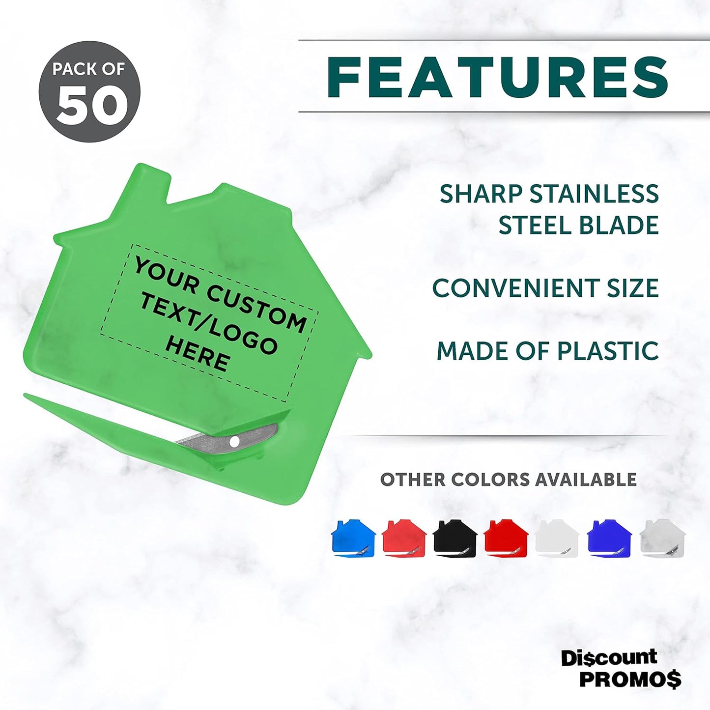 Custom House Letter Openers Set of 50, Personalized Bulk Pack - Perfect for Home or Office - TGreen