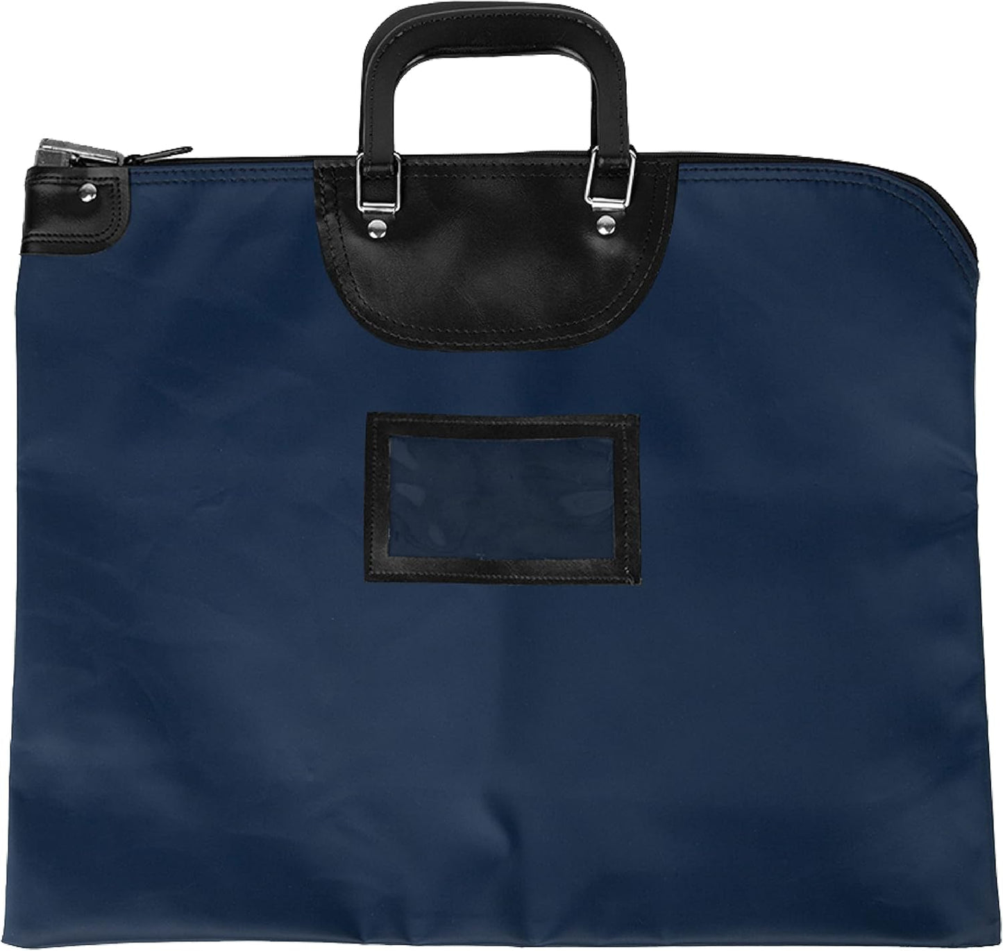 BankSupplies HIPAA Locking Courier Bags with Handles | Navy Blue | 19W x 15H | Durable Laminated Nylon Fabric | Metal Pop Up Lock | For Money, Coins, Currency, Checks & Documents