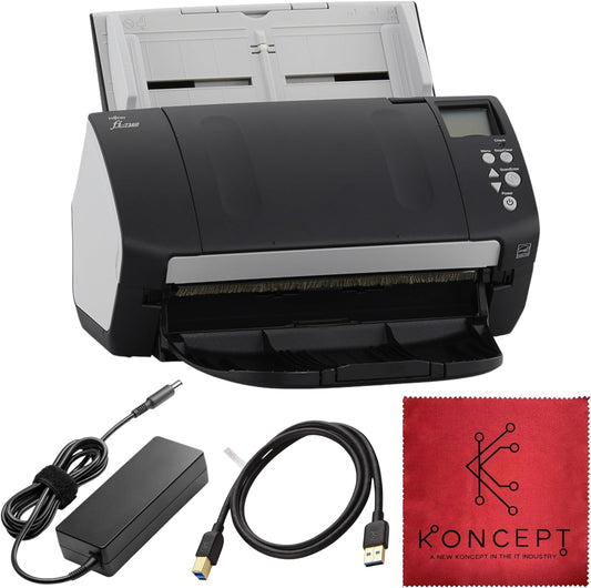 FI-7160 Fujitsu Document Scanner - Duplex - Scanners for Computers with 24V & USB 3.0 Cable, 8.5 X 14 in, 600 DPI, 60 PPM (Mono/Color), ADF, 4000 Scans Per Day (Renewed)