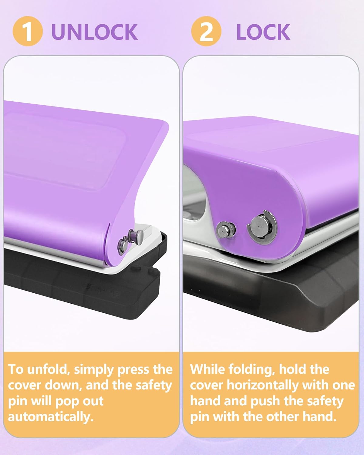 10 Hole Punch Binding Machine for Planners,Paper Puncher with Binder Rings,Punches Holes on B5,A4,A5 Paper,Metal Manual Binding System,Handheld Metal Circle Paper Puncher for Home Office Study,Purple