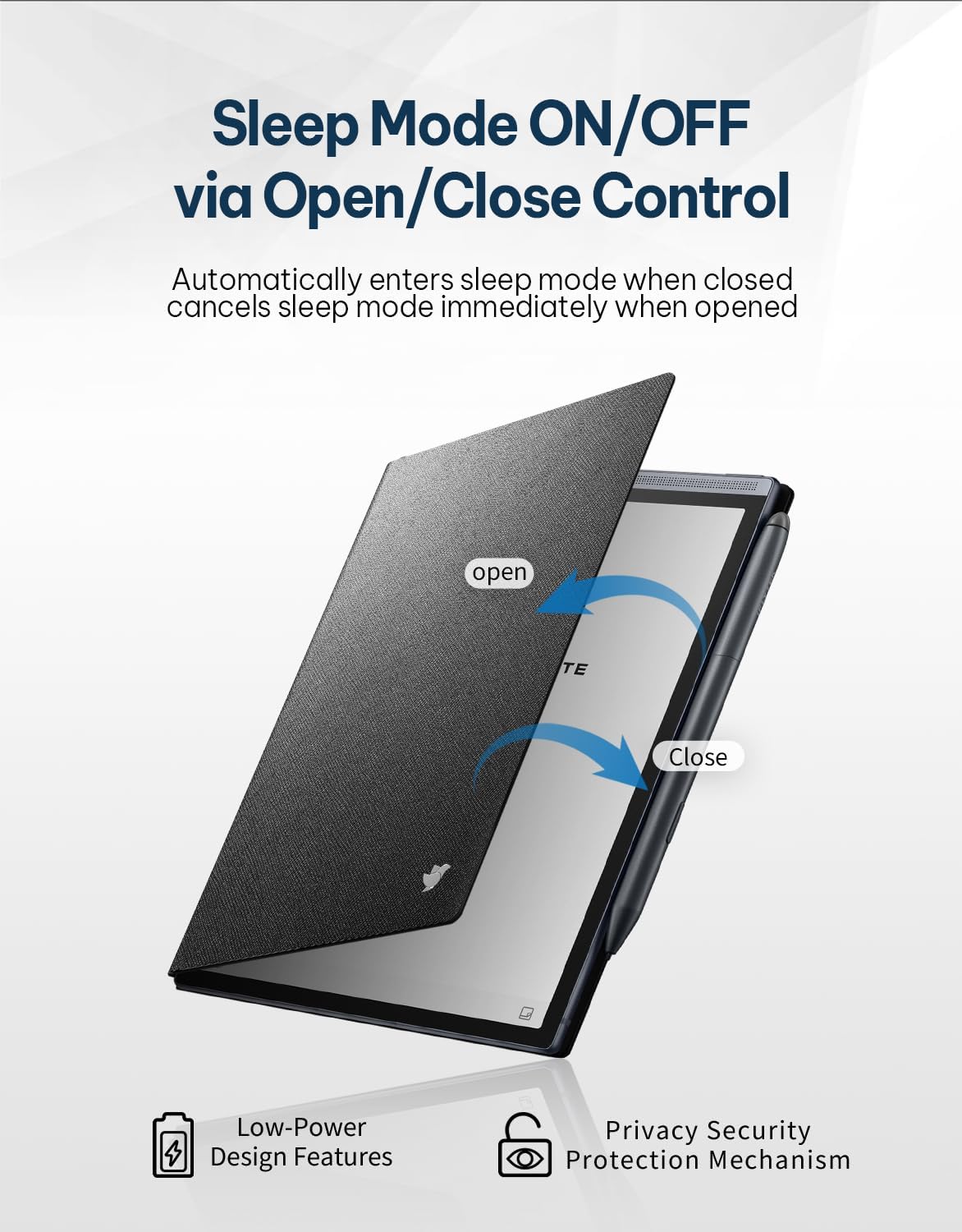 AINOTE Air 2 Bundle, 8.2" AI E Ink Tablet, Smart Paper Note-Taking Tablet with Stylus & Adjustable Light, ChatGPT-Powered Multi-Language Transcription, Meeting Minutes Schedule Management (Black Case)