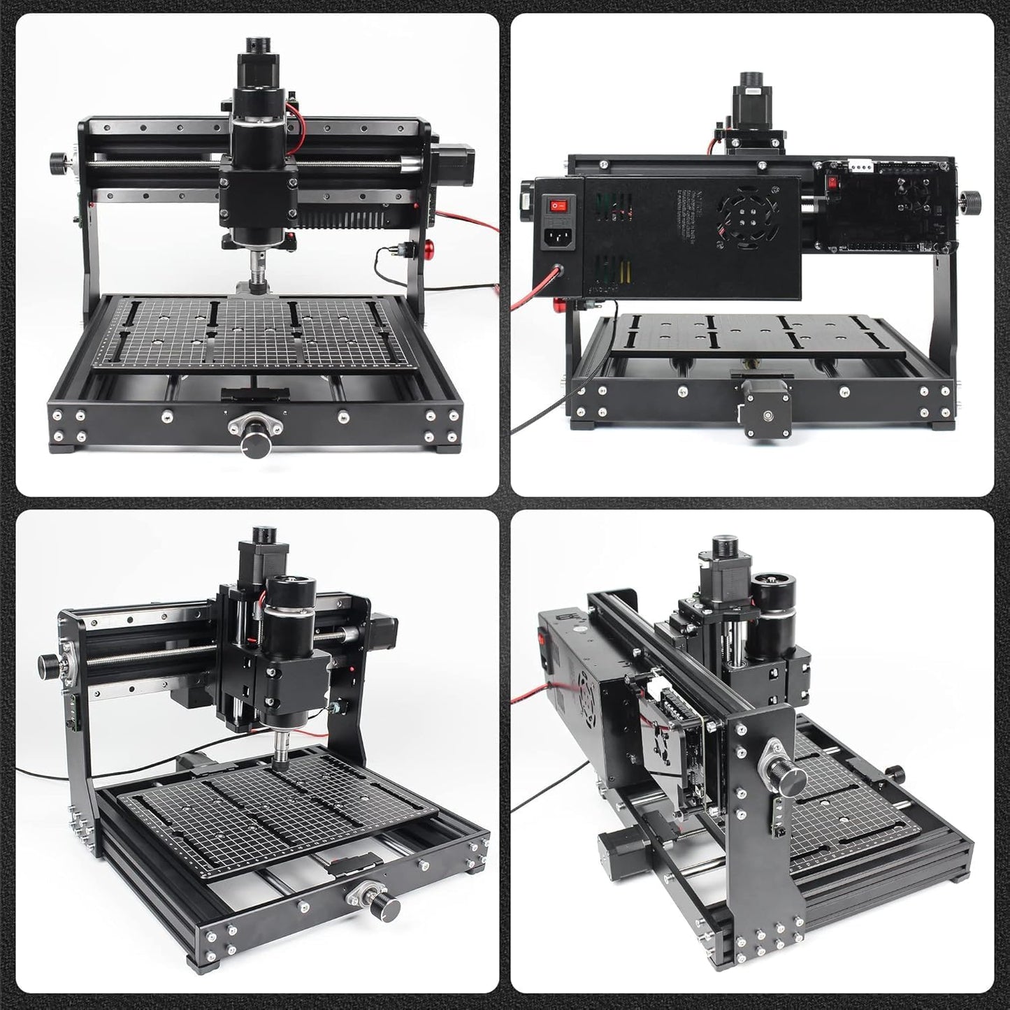 3 Axis 3020 Plus CNC Engraving Machine,500W CNC Wood Router Desktop CNC Machine for Metal Wood Acrylic MDF w/Limit Switche Emergency-Stop, Working Area:11.81 * 7.87 * 2.87 inch
