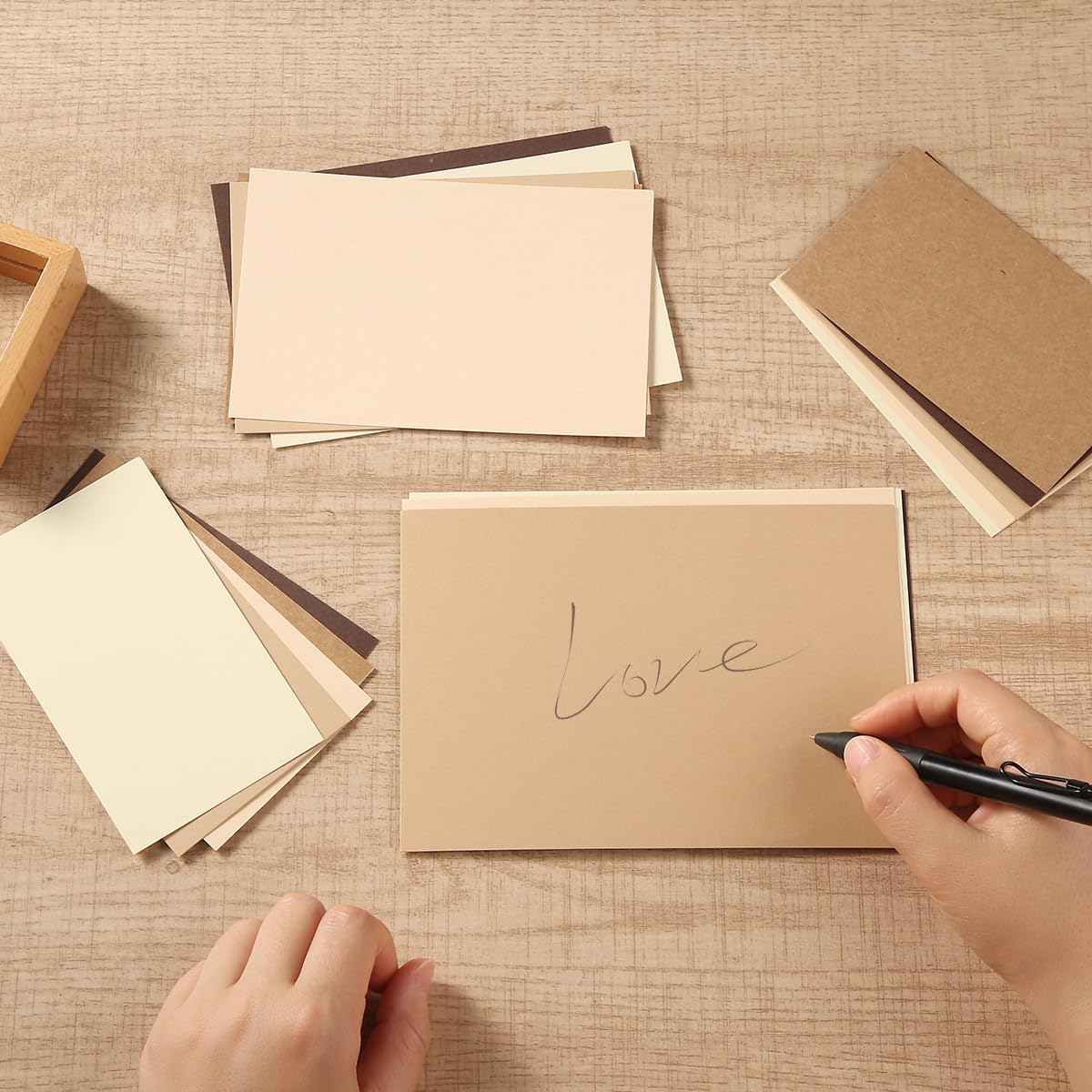 50 Sheets 4x6 Colored Cardstock Paper 5 Colors Blank Flash Cards, 250 GSM Heavy Card Stock for DIY Art Projects, Cards (Brown)