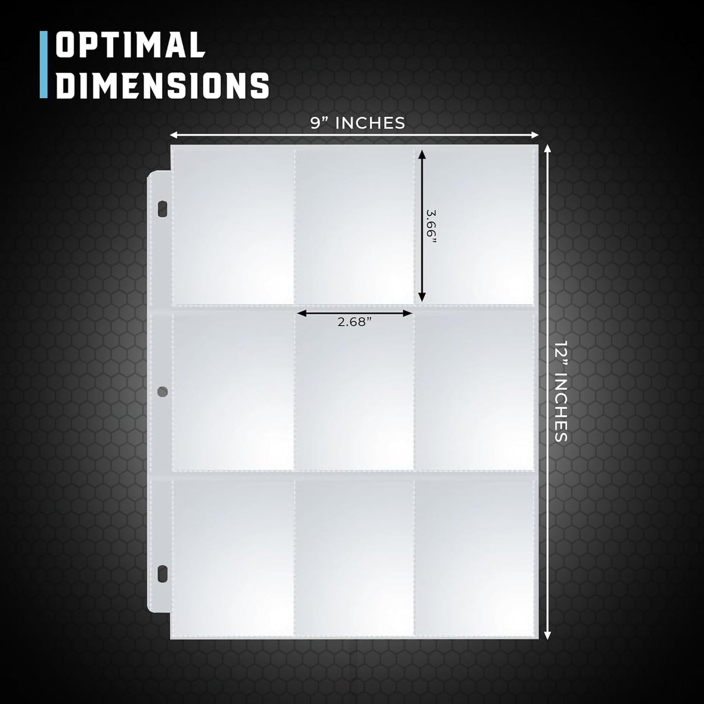 9-Pocket Card Sleeves Binder Sheets, 70 Count – Clear PVC-Free, Acid-Free Protector Sheets for Pokémon, YuGiOh, MTG, TCG, Game & Sports Cards