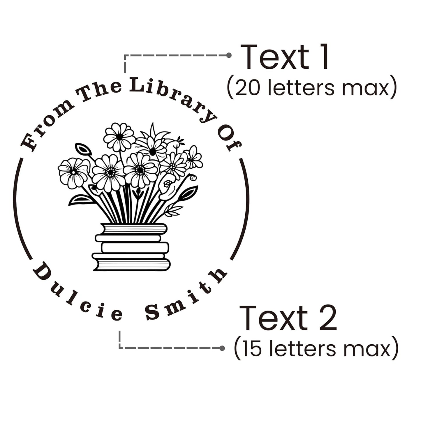 Book Embosser Custom Embosser Stamp with Your Name or Design Personalized Library Embosser Stamp Customized Books Business Cards Paper Documents Notebooks etc. (15)