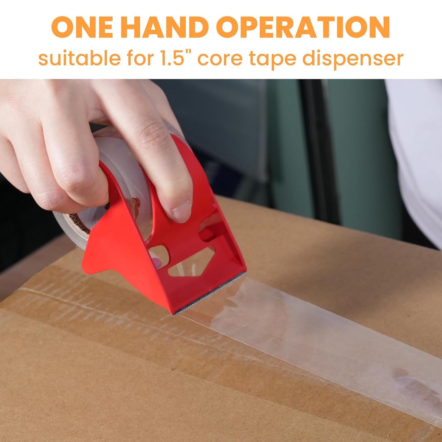 1.5" Core Packing Tape Refills No Noise 2.6mil Thick, 1.88" x 22yd Super Clear Packaging Tape for Book Binding, Carton Sealing, Moving, Shipping, 6Rolls