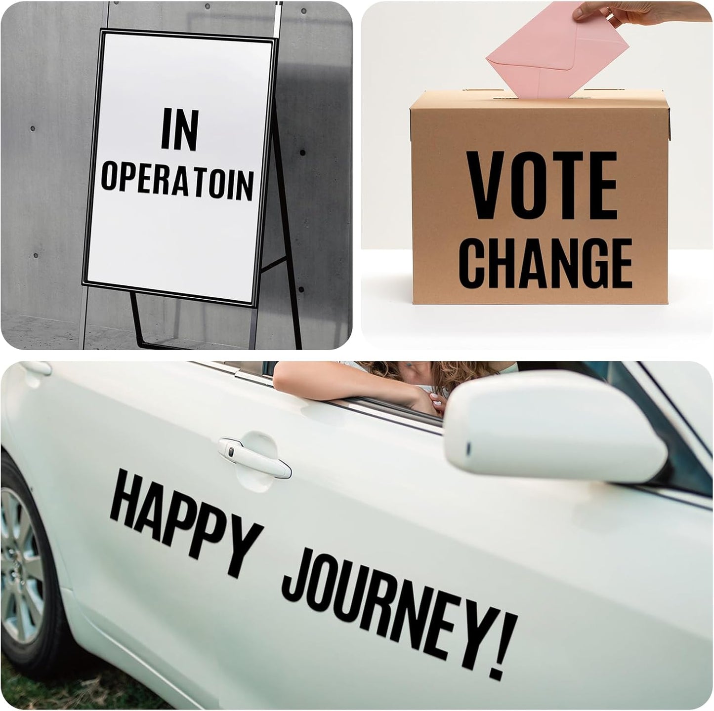 16 Sheets Black Letter Stickers Large 3+4 Inch, Big Vinyl Alphabet Letter Stickers Waterproof, Black Capital ABC Decals Labels for Mailbox Poster Bulletin Board Signs Classroom Office DIY Crafts Art