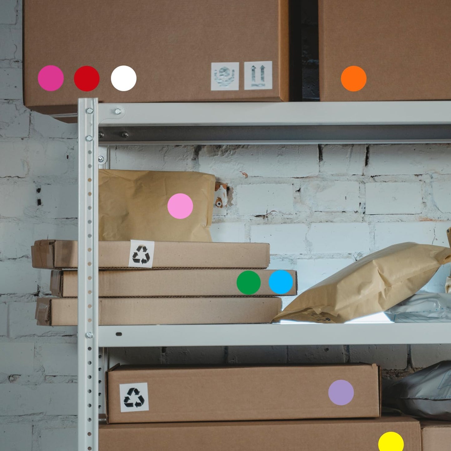 1 Inch Removable Color Code Dot Sticker Round Labels,Garage Sale Stickers Price Tags Label Blank Yard Sale Circle Dot Stickers Removable Writable Not Blurry (1050 Pack,White)