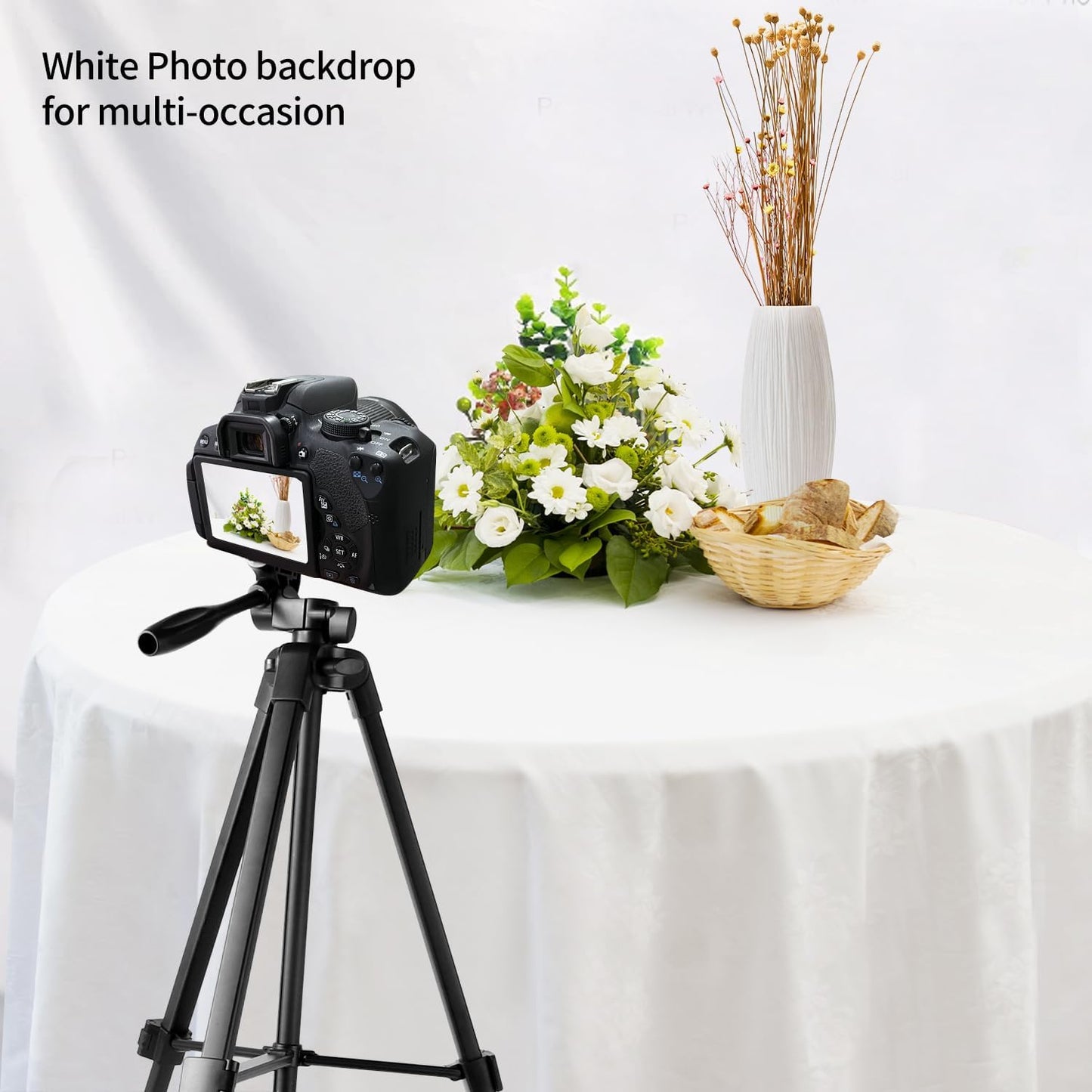 10 x 20 ft White Backdrop Background White Screen for Photography Video Recording Picture Shooting high Density Polyester Fabric Pure Recording Parties Curtain