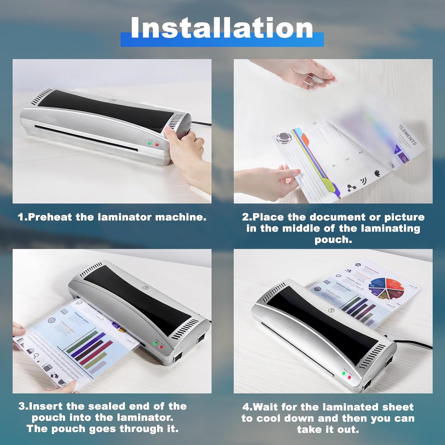 100 Pack Laminating Sheets, 5Mil 9" x 11.5" Laminating Pouches，5Mil Clear Thermal Lamination Sheet Paper for Laminator, Holds 8.5 x 11 Inch Sheets