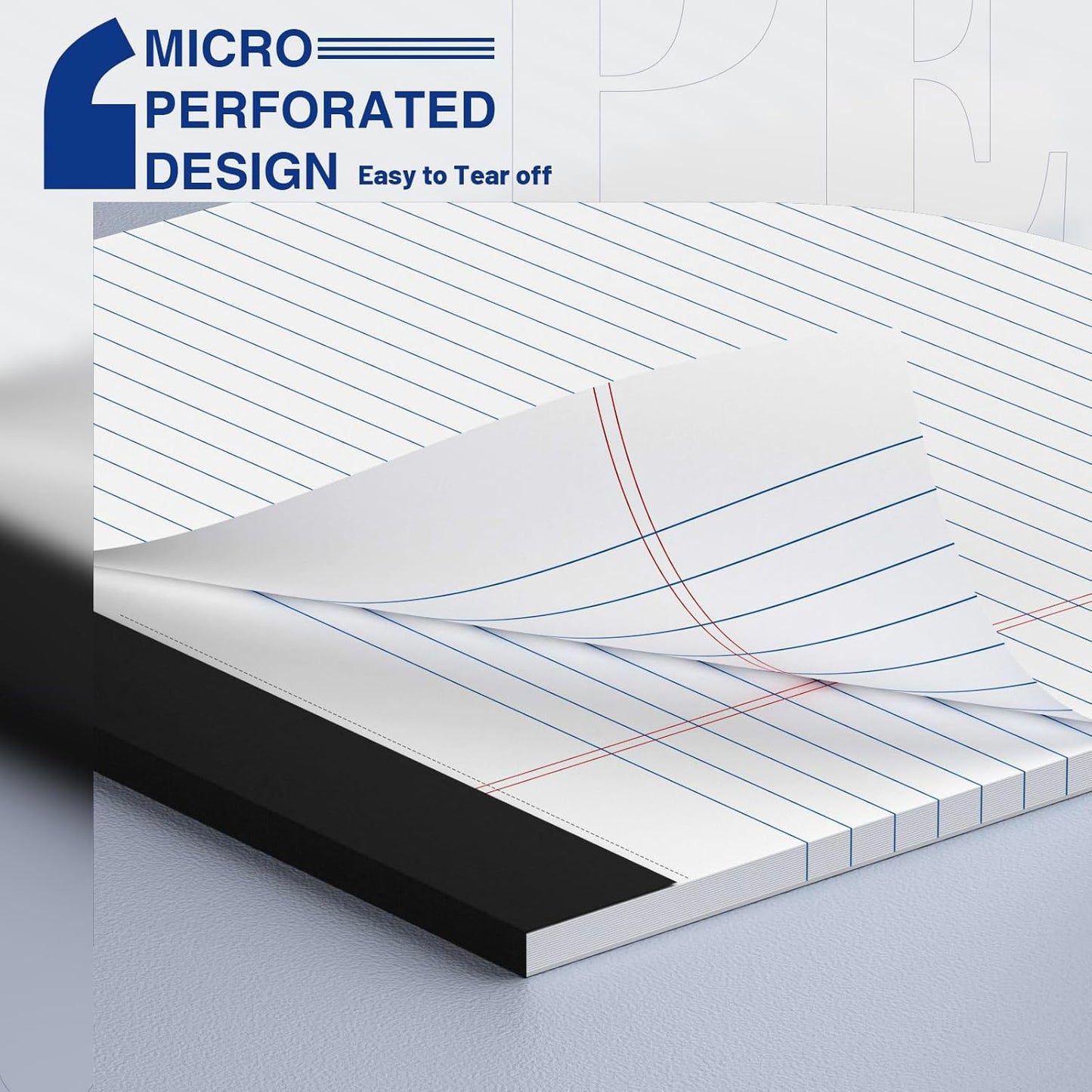 12-Pack Legal Pads 8.5"x11" Wide Ruled Note Pads - 600 Sheets (50/Pad) with Micro-Perforated Notepad & Chipboard Backing To-Do Lists Thick Lined Writing Paper Notebook for School & Office Supplies