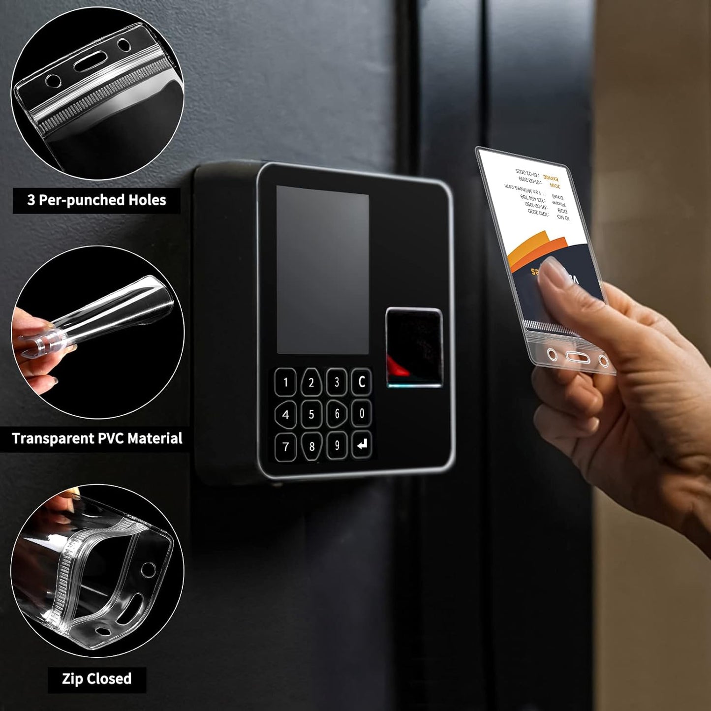 400 Pack Badge Holder, Plastic ID Badge Holder, Clear Waterproof ID Card Holder with Resealable Zip, 2.5" x 3.8" Vertical Name Tag Holder for Nurses and Office, Fits ID Card/Credit Card/Student Card