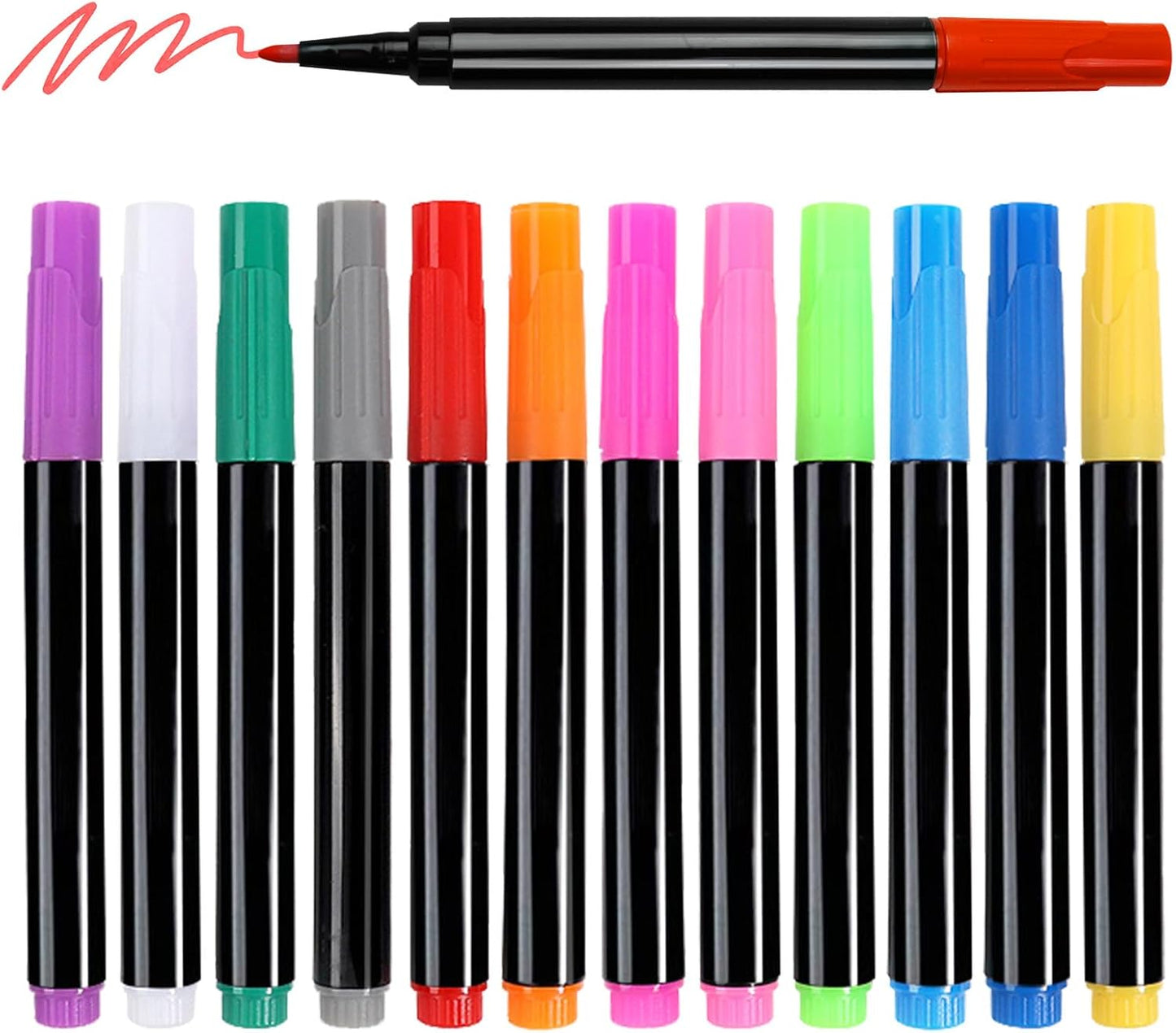 12-Color Neon Paint Markers for LED Note Board with Colors, Fluorescent Ink Design, Erasable Markers for LED Writing Boards, Best Gift for Kids