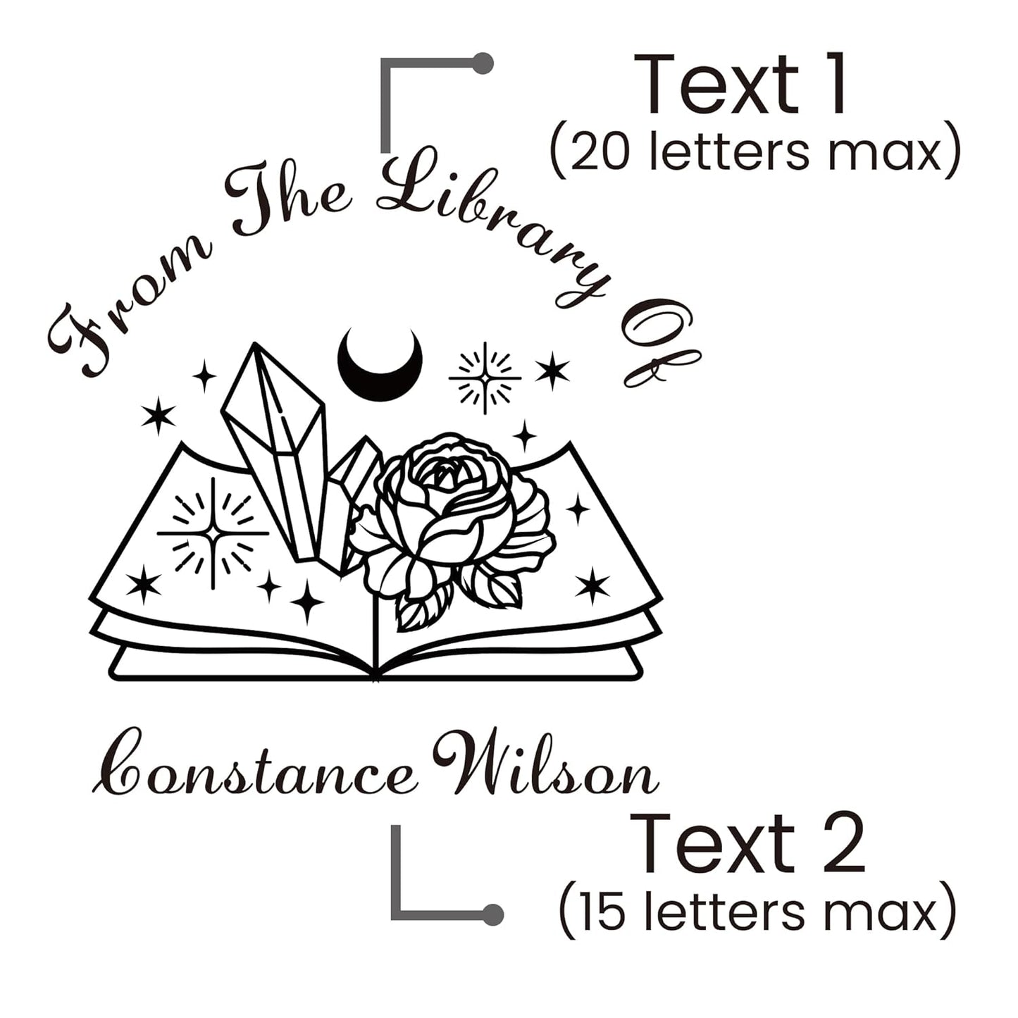 Book Embosser Custom Embosser Stamp with Your Name or Design Personalized Library Embosser Stamp Customized Books Business Cards Paper Documents Notebooks etc. (03)