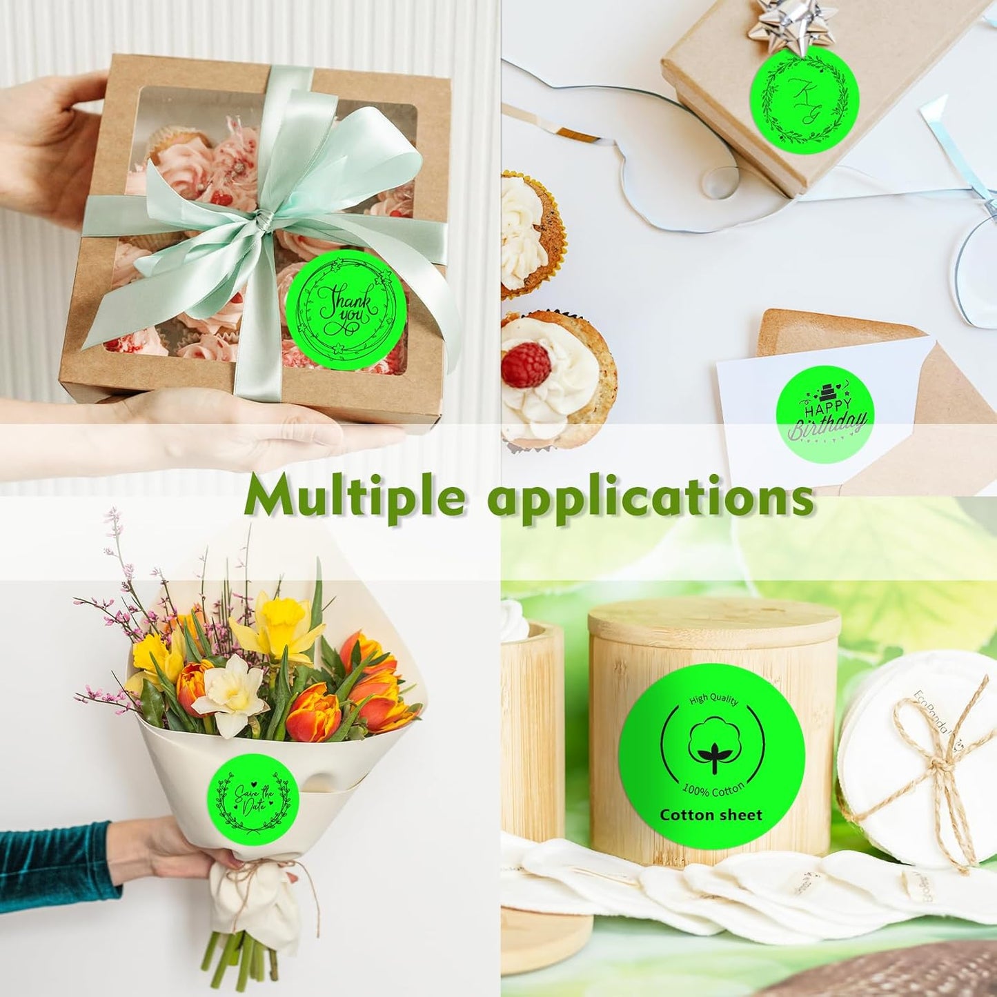 3 X 3 Inch Color Coding Dot Labels Circle Thermal Printable Waterproof 500 Pcs Round Stickers Adhesive Writable for Office, Home, Garage, DIY Sticker, Barcodes, Name Tag, Fluorescent Green