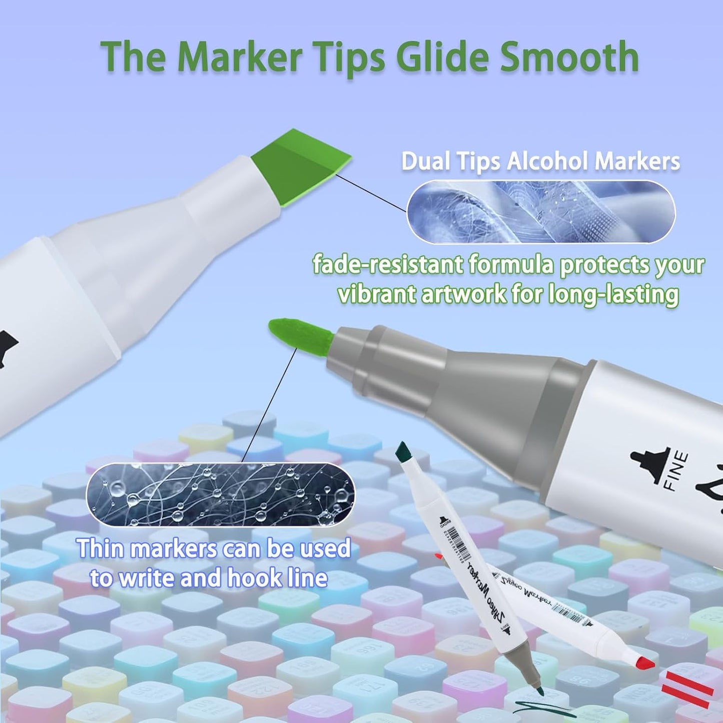 Alcohol Markers Pens,120 Colors Dual Tip Art Marker Pens for Adults,Artist,Kids, Wide Chisel and Fine Tip Equipped with Black Suitcase for Book Painting Card Making, Art Supplies.