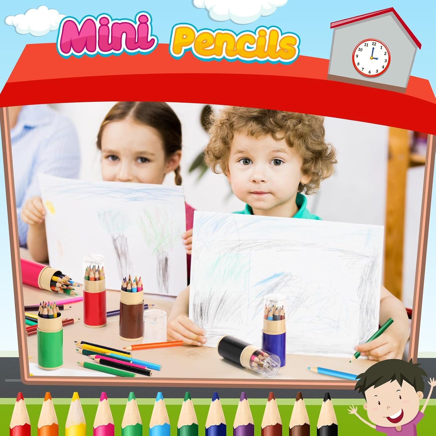 36 Sets Mini Drawing Colored Pencils Bulk with Sharpener for Kids 3.5" Small 12 Colors Travel Colored Portable Pencil Set Back to School Gifts for Students Adults Art Painting Classroom