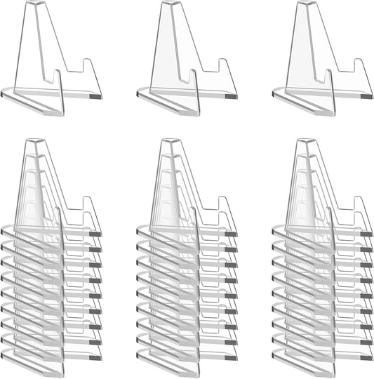 30 Pack Arcylic Card Display Stands, Mini Clear Easel Stand Holder for Sports Graded Challenge Coin Trading Baseball Psa Football Card