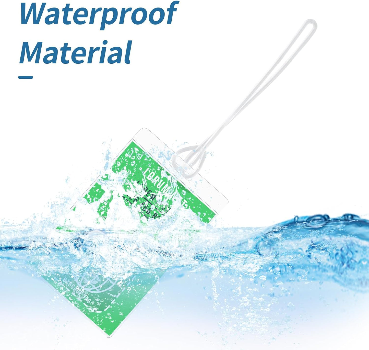 10 Mil Self Laminating Luggage Tags with Loops 2 1/2" x 4 1/4" Self Sealing Laminating Pouches Bag Tags Clear Laminating Tags with Hole for Traveling Business and Student ID Cards (100)