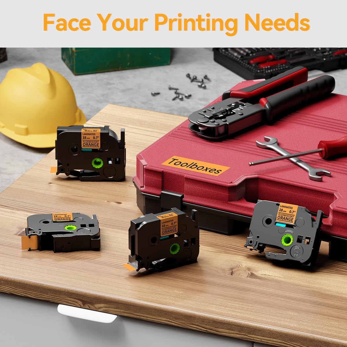 18mm Label Tape Orange Replace for Brother TZe-B41 3/4" (0.7") TZe TZ Tape Laminated 18mm Compatible with Brother P Touch PTD400 PTD410 PTD600 PT2730, TZeB41 Black on Fluorescent Orange