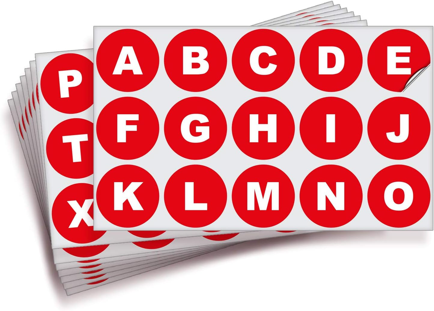 iSYFIX Red Vinyl Letters Stickers - 2 inch Self-Adhesive, A to Z, 4 of Each Letter - Premium Decal for Indoor & Outdoor, For Inventory, Storage, Organizing, Alphabet for Boxes, Toolbox, Lockers & More