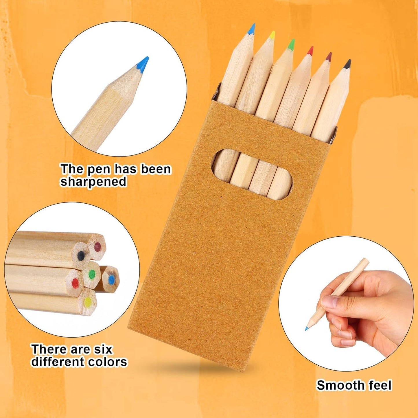 100Packs/600Pcs Colored Pencils Bulk Mini Drawing Pencils Set for Kids, 3.5inch Short Fat Color Pencils for Adult Coloring Books, Classroom School Drawing Birthday Wedding Party Favors (600)