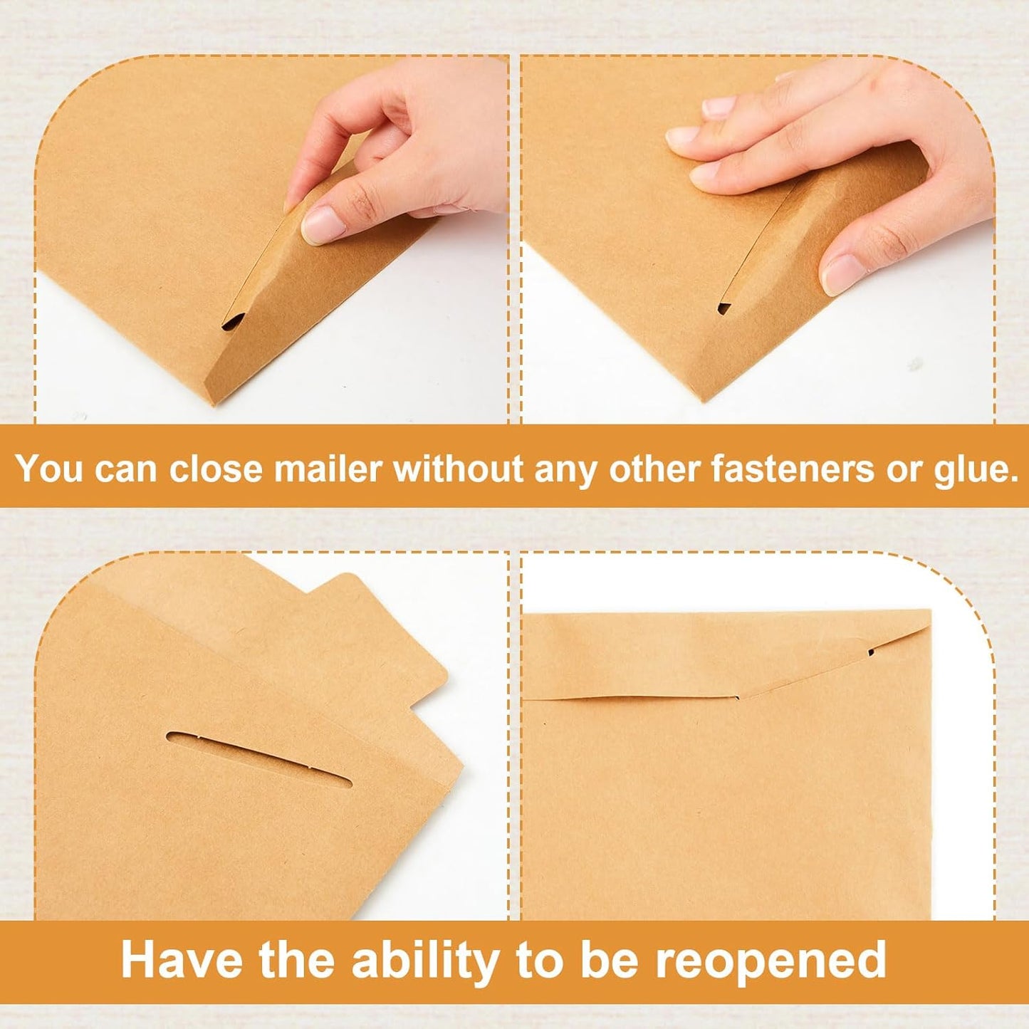 20 Pack 16x20 in Tab Lock Rigid Mailers Extra Large Sturdy Keep Flat Mailers Cardboard Envelopes Kraft Paper 250 Gsm for Shipping Photos, Packing Documents, Gift Cards, Cds, Art Prints