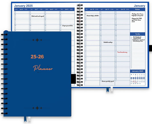 Hourly Planner 2025-2026 by StriveZen, January 2025 - July 2026, Weekly Appointment Book, Daily Scheduling Calendar, Medical, Business, 15 minutes, Pockets, Large, HARDCOVER, 8.5x11