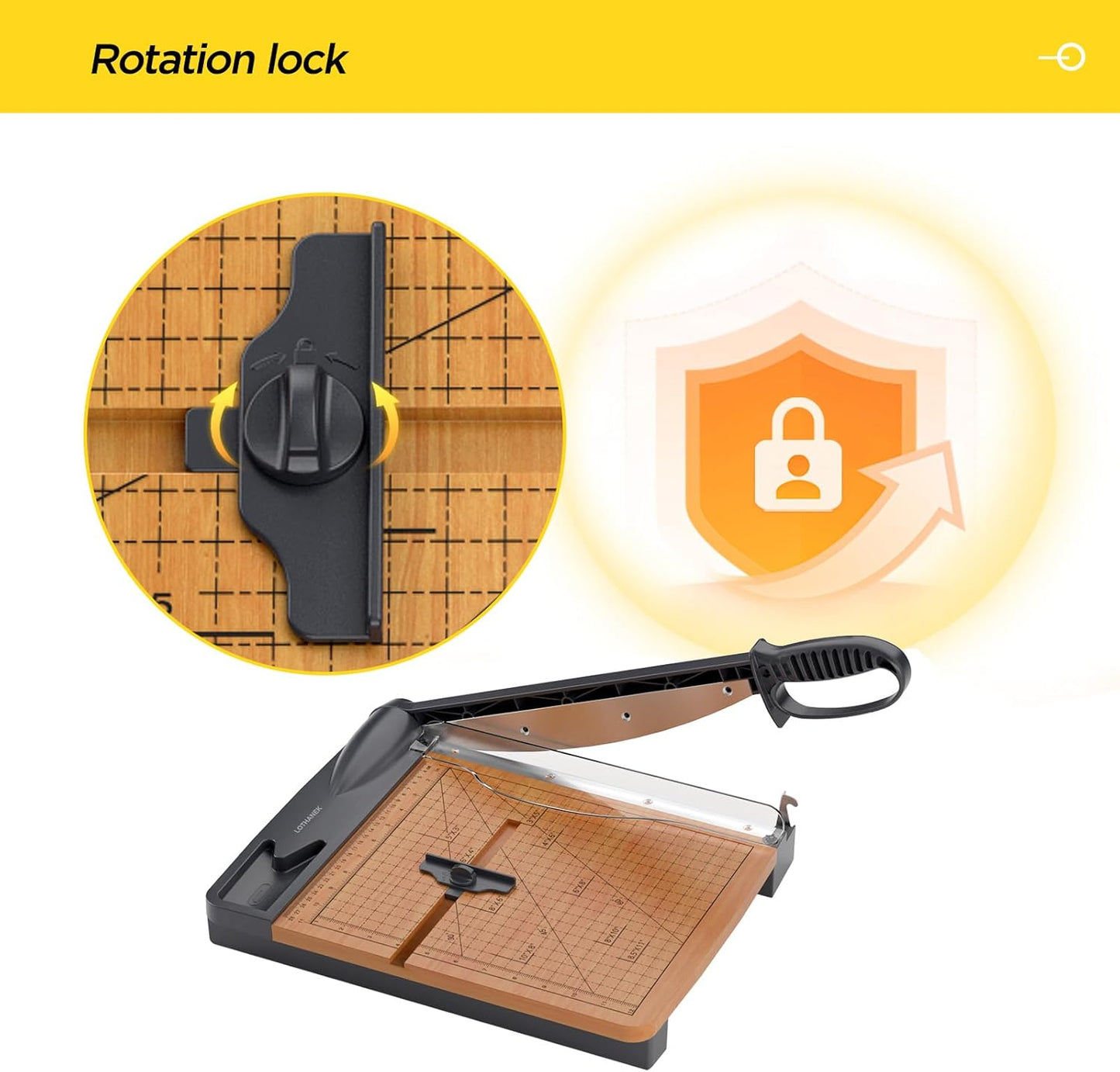 12'' Wood Guillotine Paper Cutter, Heavy Duty Wood Base Paper Trimmer with 32 Sheets Capacity Paper Cutting Board for Classroom, Crafting, Cardstock, Art Projects