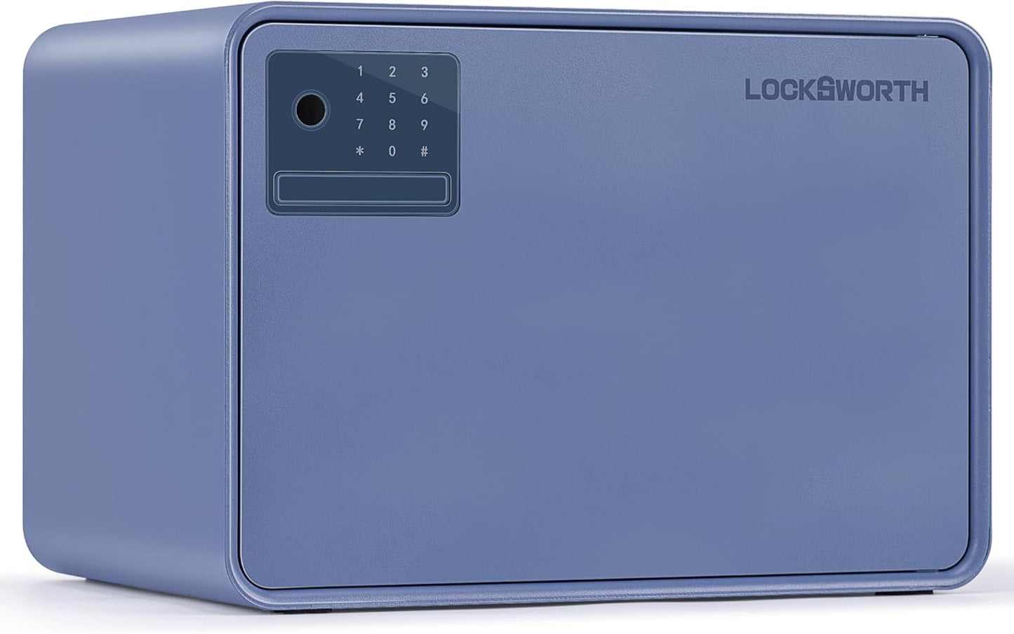 Biometric Safe for Home, 0.6 Cube Feet Auto-Open Fingerprint Safe with Touch Screen, Alarm System & Removable Shelf, Small Money Box for Cash, Jewelry, Documents, Home Office Use,Blue