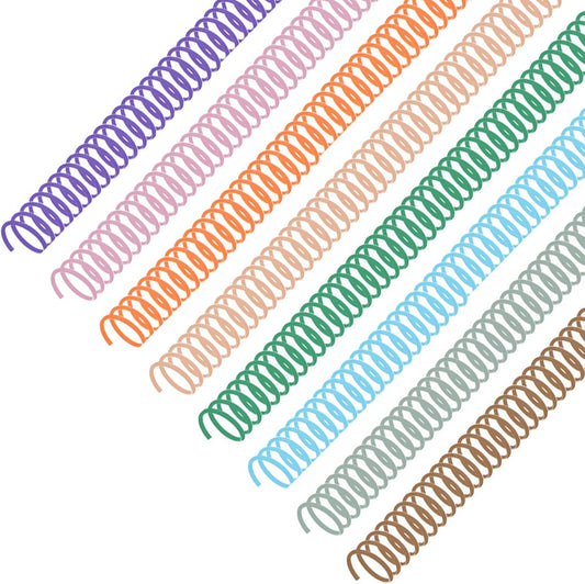 120 Pack Plastic Spiral Binding Coils Binder Binding Spirals Rings Multi Size Spiral Binding Wire Combs Spines Coils, 4:1 Pitch (Pastel Color, 5/16 Inch)