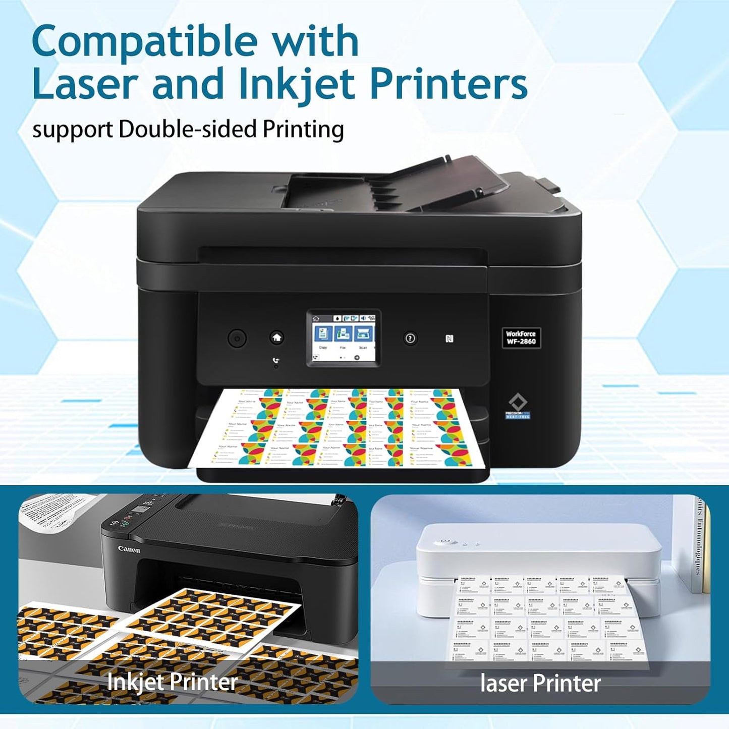 300 PCS Printable Business Card Thick Business Cards, 3.5" x 2" Blank Business Card Paper Compatible with Laser & Inkjet Printer, Double-sided Printing, Matte White Paper, 10 Cards/Sheet